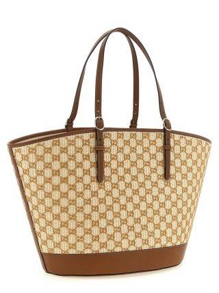Torba GUCCI - Large Woven Shopping Bag - Brązowa