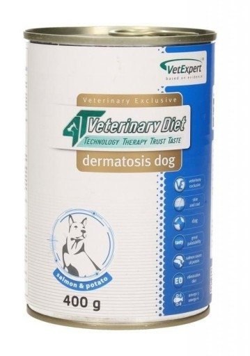 Danie z Łososiem i Ziemniakami (Veterinary Diet Dermatosis) - 400 g