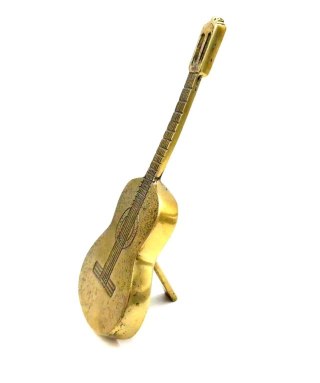 Rzeźba Wizerunkowa: Aluminiowa Złota Gitara – 25 cm