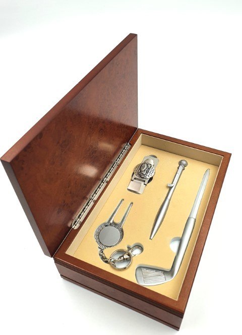Zestaw Dekoracyny dla Golfisty – Drewno i Metal - 22 cm