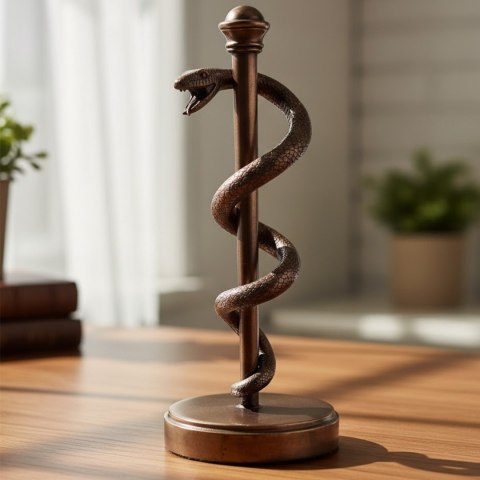 Rzeźba Dekoracyjna Laska Eskulapa – Symbol Medycyny – 30 cm