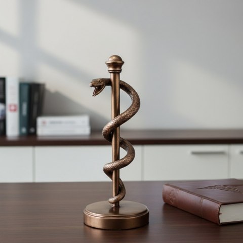 Rzeźba Dekoracyjna Laska Eskulapa – Symbol Medycyny – 30 cm