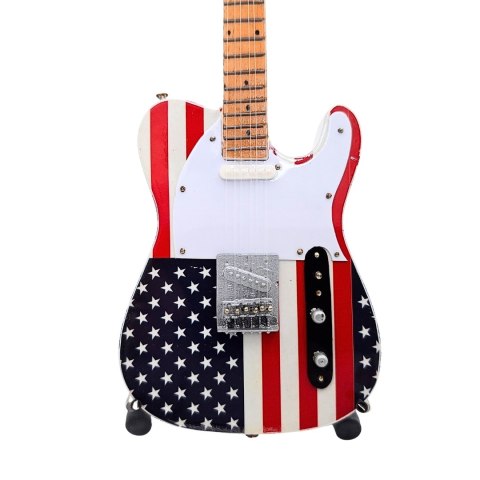 Miniaturowa Gitara z Drewna Mahoniowego – Motyw Amerykański Rock – Skala 1:4