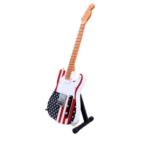 Miniaturowa Gitara z Drewna Mahoniowego – Motyw Amerykański Rock – Skala 1:4