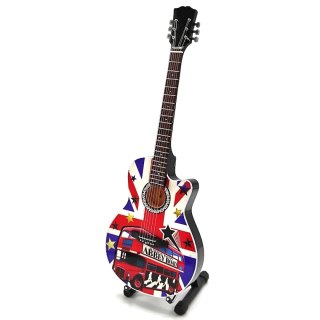 Miniaturowa Gitara z Drewna Mahoniowego – Motyw Słynne Londyńskie Pasy – Skala 1:4