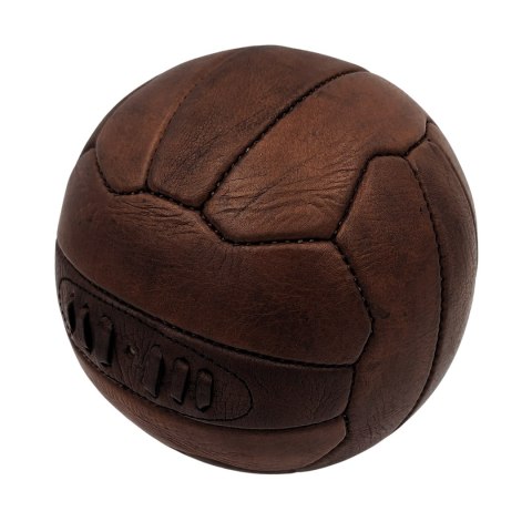 Piłka Nożna Skórzana Retro Vintage – Brązowa – Śr. 20,5 cm