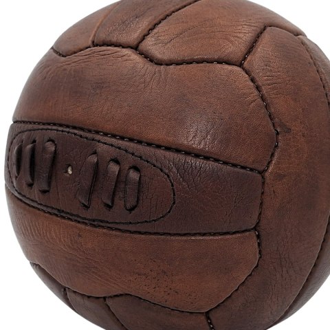 Piłka Nożna Skórzana Retro Vintage – Brązowa – Śr. 20,5 cm