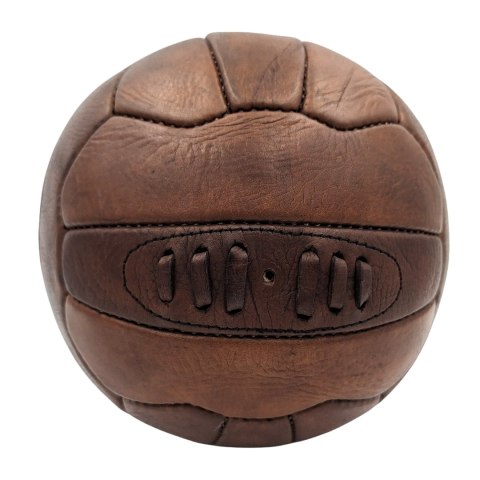 Piłka Nożna Skórzana Retro Vintage – Brązowa – Śr. 20,5 cm