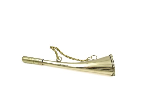Sygnałówka Mosiężna z Łańcuszkiem – Róg Mgłowy – 22 cm