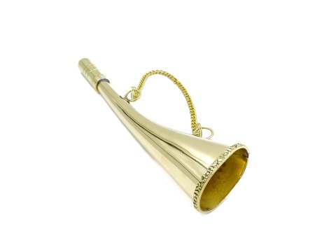 Sygnałówka Mosiężna z Łańcuszkiem – Róg Mgłowy – 22 cm