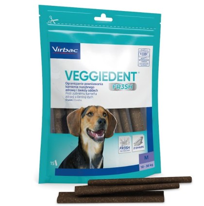 Sticksy Stomatologiczne Veggiedent Fresh M - 10-30 kg - 15 Szt.