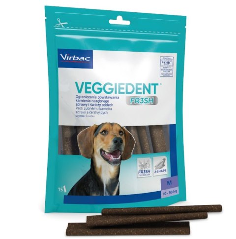 Sticksy Stomatologiczne Veggiedent Fresh M - 10-30 kg - 15 Szt.