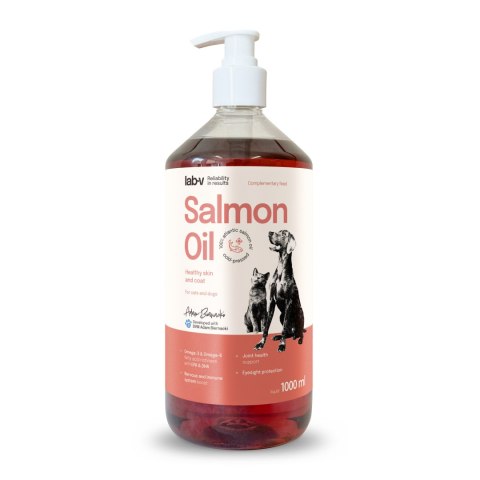 Olej z Łososia 100% Dla Psa i Kota (Lab-v) - 1000 ml