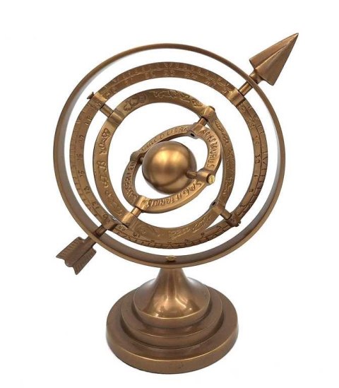 Astrolabium Aluminiowe Sferyczne ze Strzałą – 30 cm
