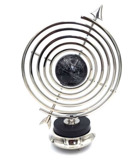 Astrolabium Aluminiowe Sferyczne z Globusem – 44,5 cm