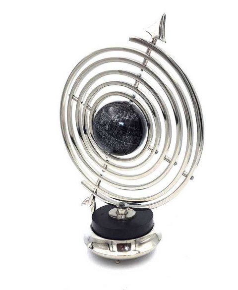 Astrolabium Aluminiowe Sferyczne z Globusem – 44,5 cm