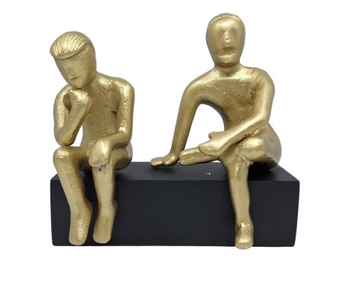 Złota Rzeźba Dekoracyjna – Znak Zodiaku Bliźnięta – Wys. 18 cm