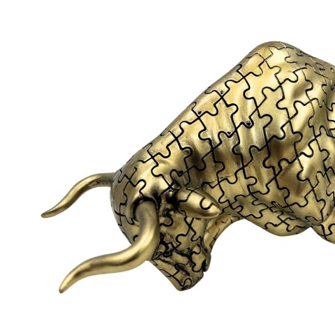 Złota Rzeźba Dekoracyjna – Byk z Polyresinu – 33 cm