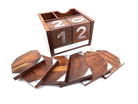 Drewniany Kalendarz Wieczysty - 11,4 cm