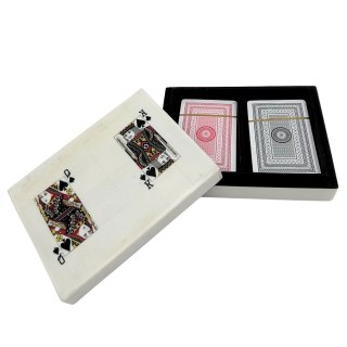 Zestaw Dwóch Talii Kart w Pudełku z Żywicy – Król i Dama – 15 cm