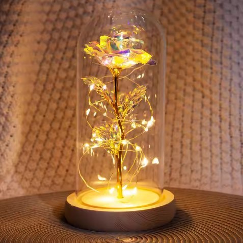 Lampka Nocna LED – Motyw Romantycznej Róży – Wys. 21,5 cm