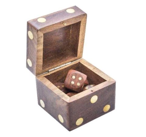 Kości do Gry w Pudełku – Naturalna Rozrywka – Drewno – 6 cm
