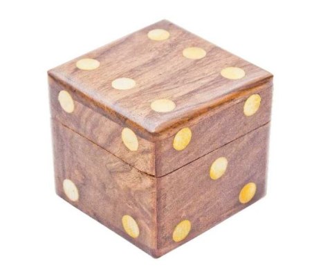 Kości do Gry w Pudełku – Naturalna Rozrywka – Drewno – 6 cm