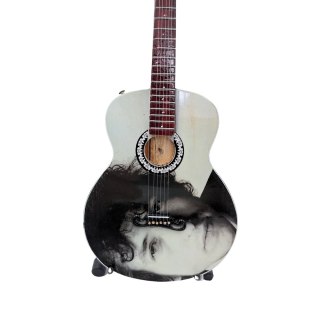 Miniaturowa Gitara z Drewna Mahoniowego na Stojaku – Motyw Folk Rock – Skala 1:4