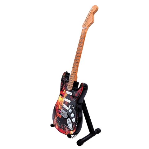 Miniaturowa Gitara z Drewna Mahoniowego – Motyw Psychodeliczny Rock & Poezja – Skala 1:4