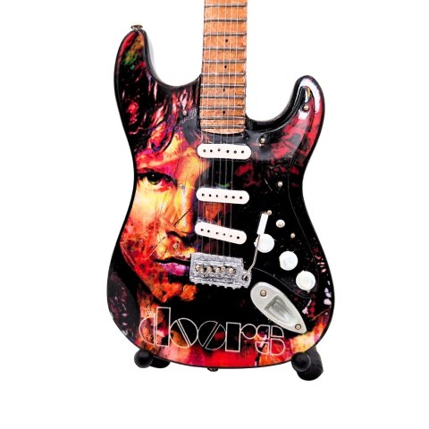 Miniaturowa Gitara z Drewna Mahoniowego – Motyw Psychodeliczny Rock & Poezja – Skala 1:4