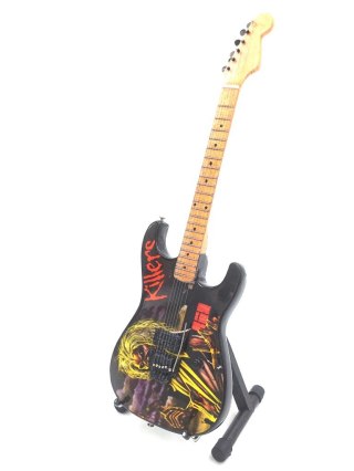 Miniaturowa Gitara z Drewna Mahoniowego – Motyw Bohaterowie Gitary – Skala 1:4