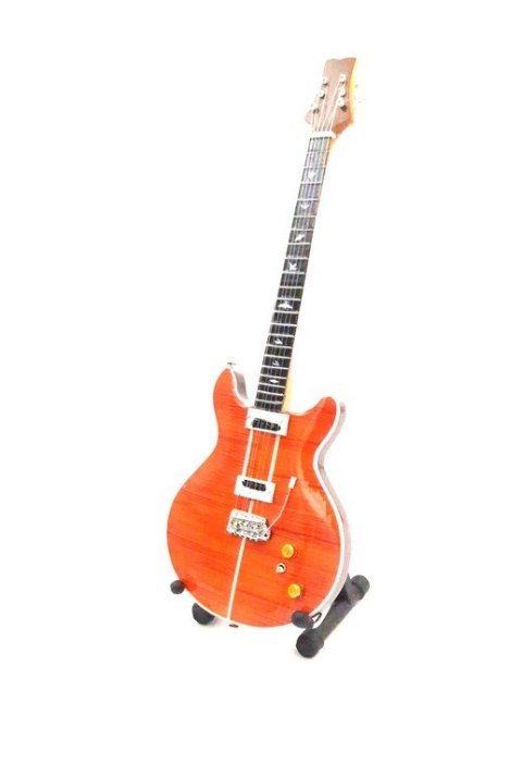 Miniaturowa Gitara z Drewna Mahoniowego – Motyw Latynoski Rock – Skala 1:4