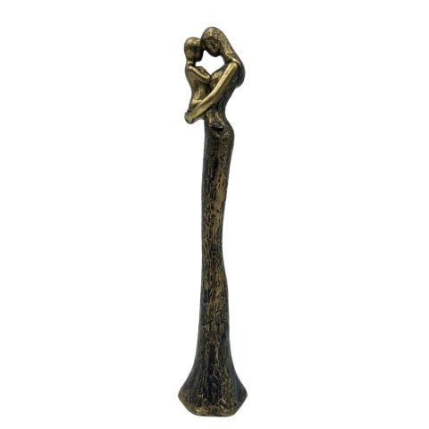 Rzeźba Matka z Dzieckiem – Styl Glamour – Złoto i Czerń – 27 cm