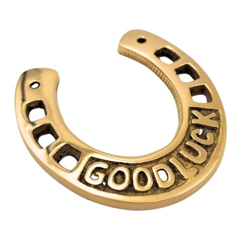 Podkowa Szczęścia z Napisem "Good Luck" (Mosiądz) – 7 cm