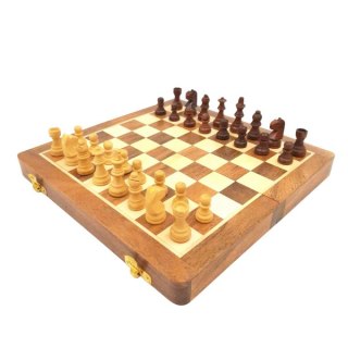 Szachy Drewniane Magnetyczne – Składane – 25x25 cm