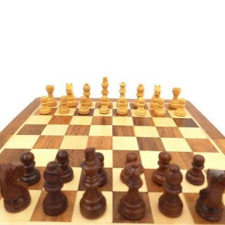 Szachy Drewniane Magnetyczne – Składane – 25x25 cm