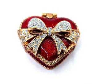 Szkatułka z Kryształkami Serce – Styl Romantyczny – 4,8 cm