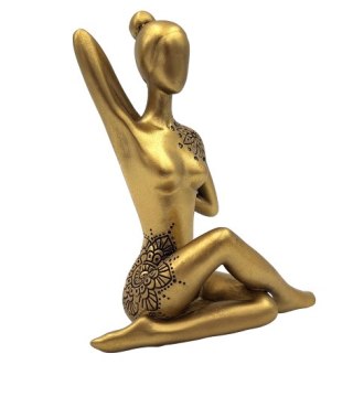 Rzeźba Dekoracyjna Yoga – Styl Glamour – Złoto – 15,8 cm