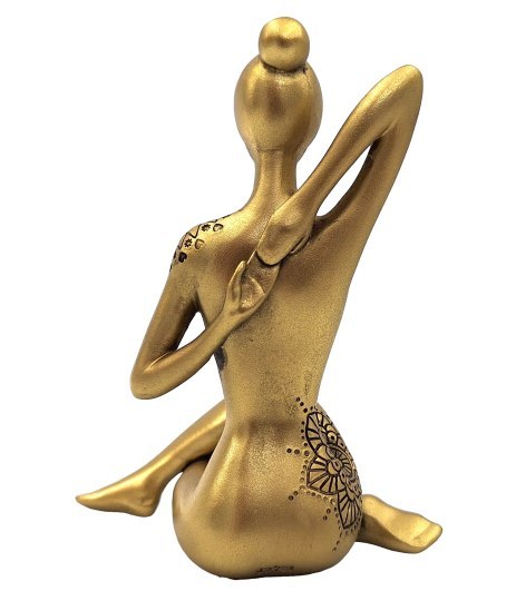 Rzeźba Dekoracyjna Yoga – Styl Glamour – Złoto – 15,8 cm