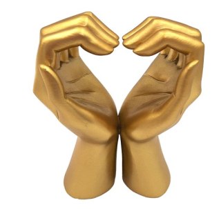 Rzeźba Dekoracyjna Serce z Dłoni – Styl Glamour – 16,4 cm