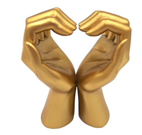 Rzeźba Dekoracyjna Serce z Dłoni – Styl Glamour – 16,4 cm