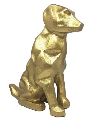 Złota Rzeźba Dekoracyjna – Geometryczny Motyw Psa – Wys. 23 cm