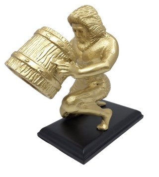 Złota Rzeźba Dekoracyjna na Podstawie – Znak Zodiaku Wodnik – Wys. 18,5 cm