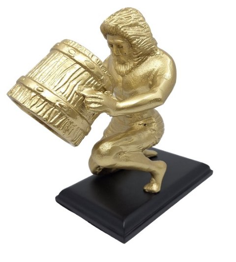 Złota Rzeźba Dekoracyjna na Podstawie – Znak Zodiaku Wodnik – Wys. 18,5 cm