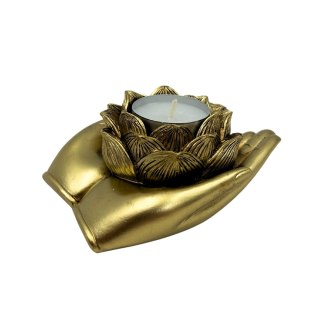 Świecznik na Tealight Dłoń – Styl Glamour – 11,5 cm