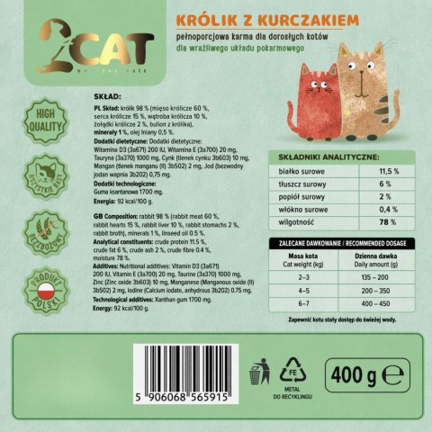 Danie z Królika i Kurczaka (Bez Zbóż) – 400 g