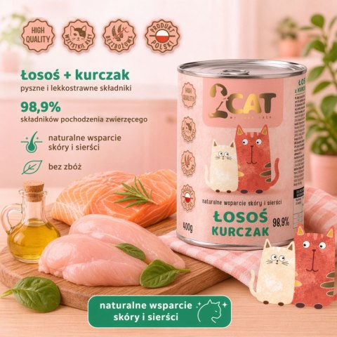 Danie z Łososia i Kurczaka (Bez Zbóż) – 400 g