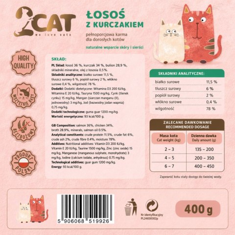 Danie z Łososia i Kurczaka (Bez Zbóż) – 400 g