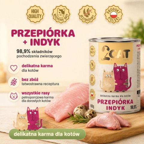 Danie z Przepiórki i Indyka (Bez Zbóż) – 400 g