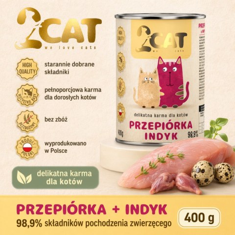 Danie z Przepiórki i Indyka (Bez Zbóż) – 400 g